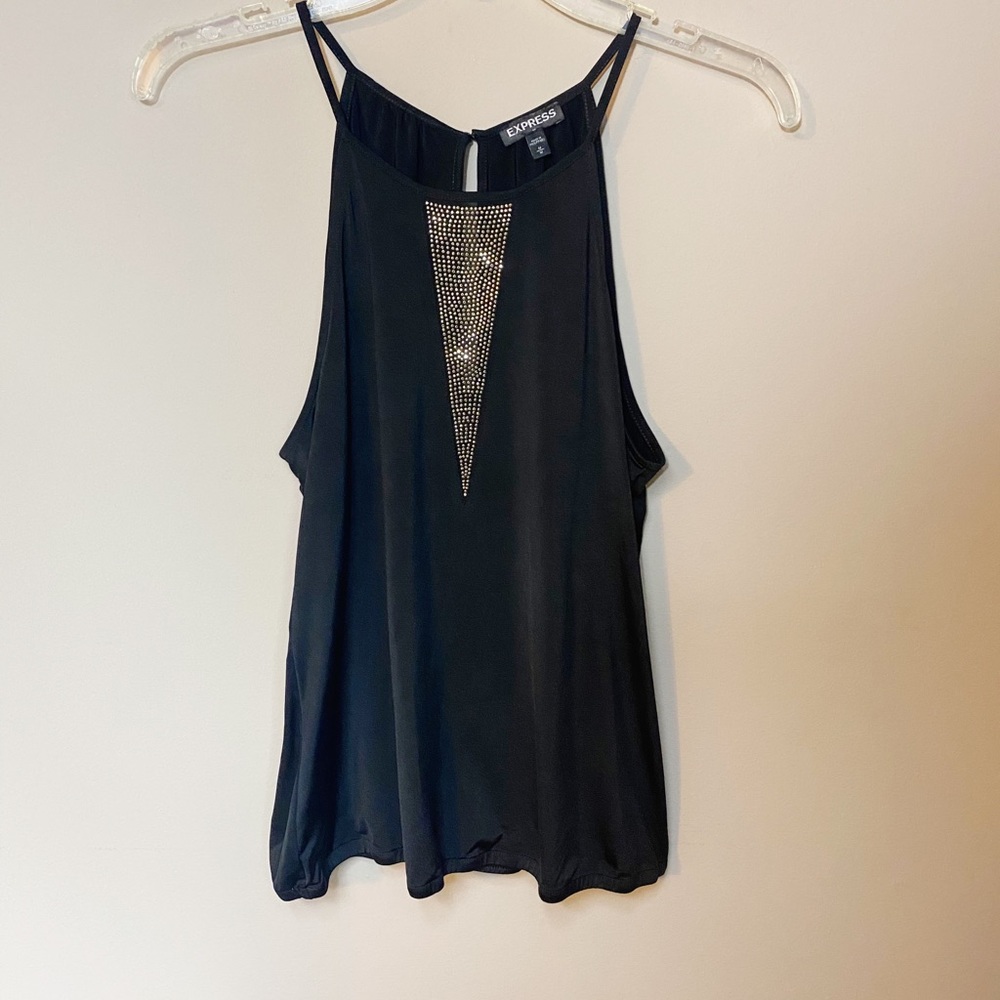 Express black with sequined detail tank top